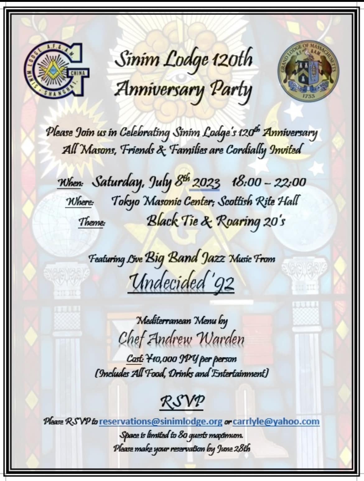 Sinim Lodge 120th Anniversary